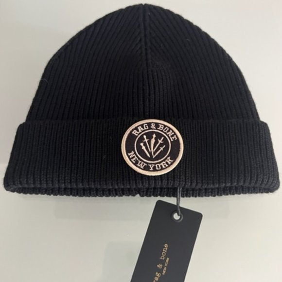RAG & BONE Black Charlie Beanie - Picture 5 of 6